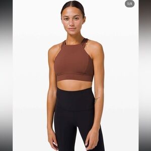 Lululemon Strong at Heart Bra Ancient Copper High Neck Strappy Sports Bra Size 4